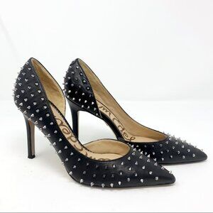 Sam Edelman Spiked Pointed-Toe Stilettos | Black Studded Heels
